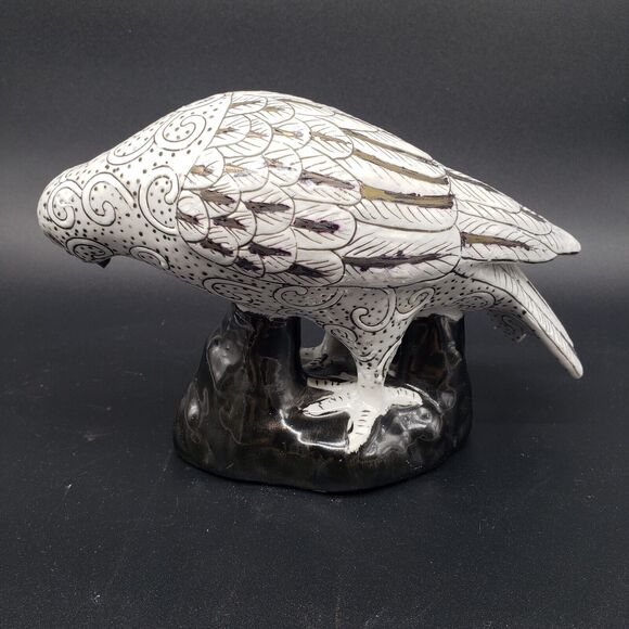 VTG Kinder Harris Hand painted Set (2) Porcelain Doves. HFP Macau. White w/ Gold - Picture 9 of 13